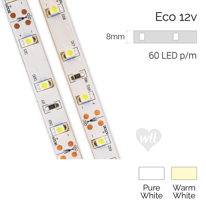 Eco 60 LED Strip, 12v, 4.8w/m
