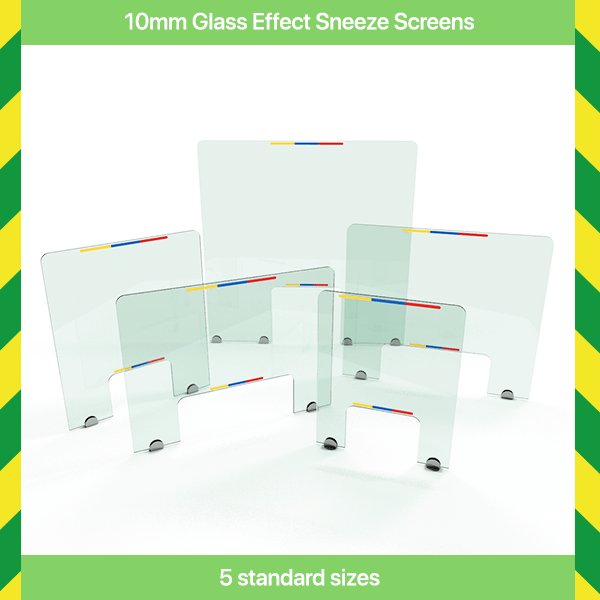 10mm Glass Effect Acrylic Sneeze Screens