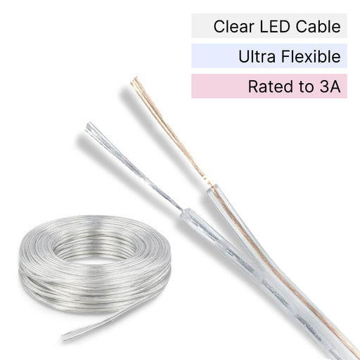 Clear LED Cable 0.2mm 3A