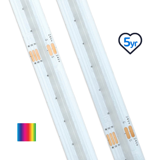 COB RGBW LED Strip | RGB + Cool White 6000K | 784 LEDs/m | 24V | IP20 | 19W/m | Cut Every 71.5mm WeLoveLeds