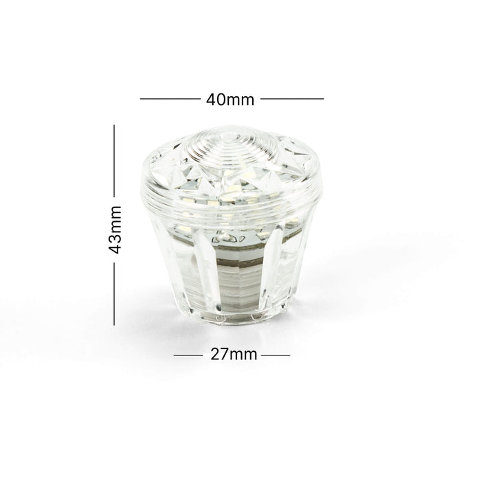 E10 Cabochon Cap & Base | 40mm × 43mm H | 15 Colours WeLoveLeds