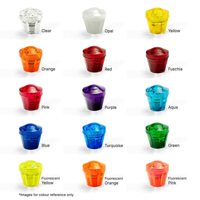 E14 Cabochon Cap & Base | 60mm × 63mm H | 15 Colours WeLoveLeds