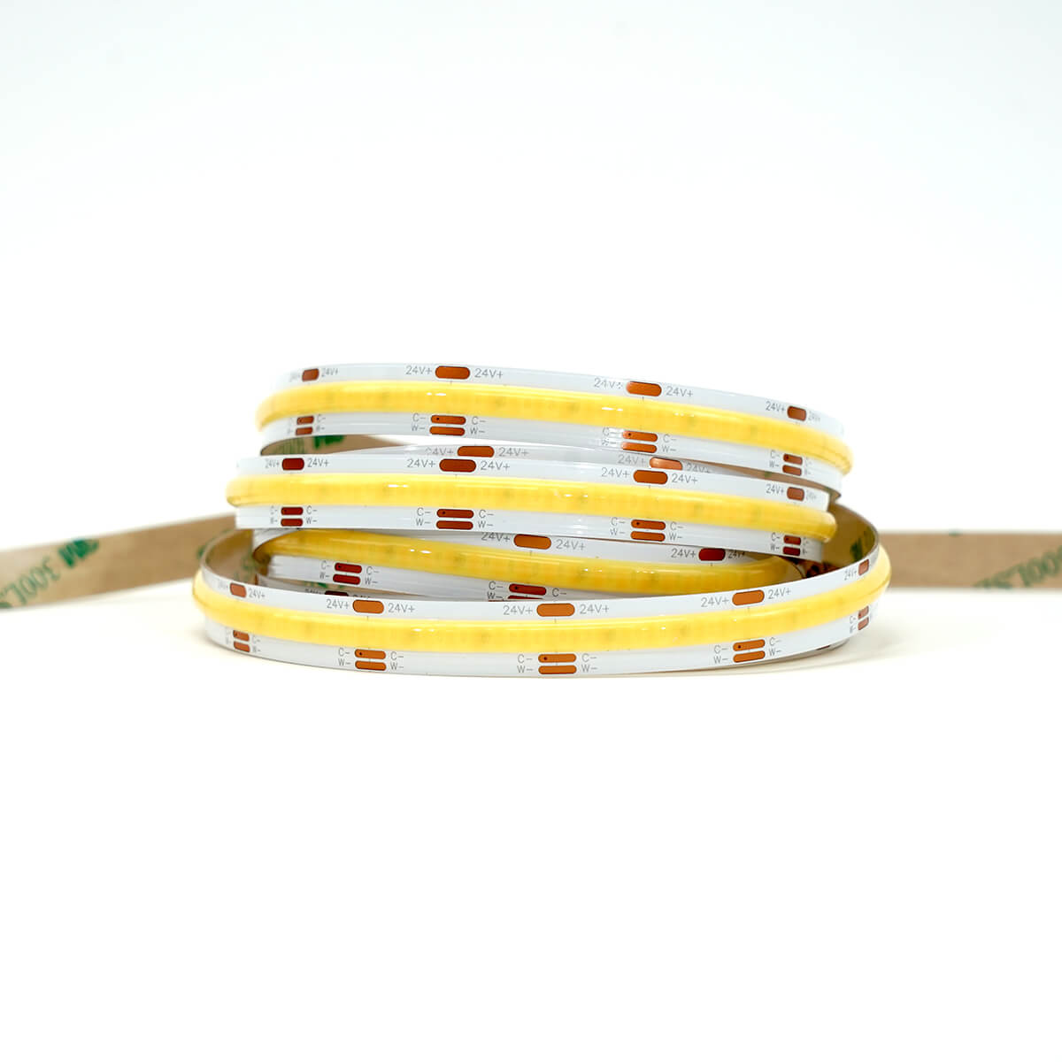 COB CCT LED Strip | IP20 | 608LEDs p/m | 24v | 10mm | Cut every 50mm | 7w p/m | p/metre & reel WeLoveLeds