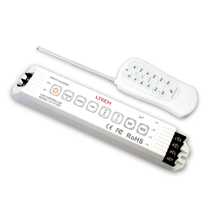 LTECH LT-311RF | Professional LED Dimming Controller | 12-24V DC | RF Remote Control | 18A Max Output | IP20 WeLoveLeds