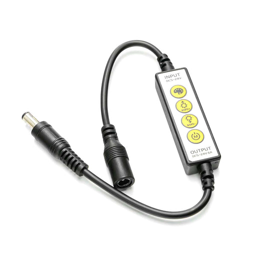 Micro InLine Dimmer/Flasher 6A | 8 Dynamic Modes | DC5-24V | Ultra-Slim Design | Memory Function | Fits 10mm Channel WeLoveLeds