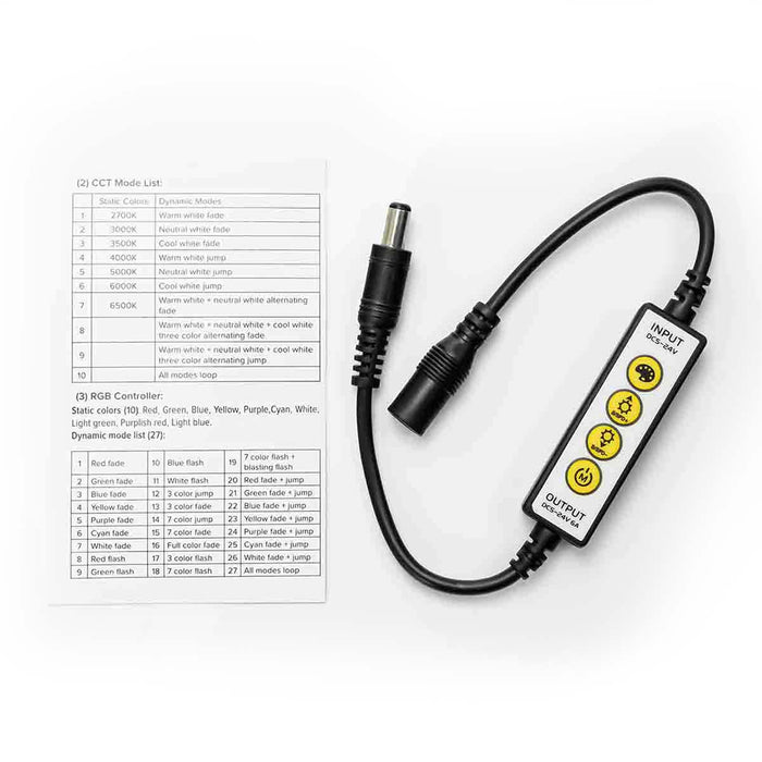 Micro InLine Dimmer/Flasher 6A | 8 Dynamic Modes | DC5-24V | Ultra-Slim Design | Memory Function | Fits 10mm Channel WeLoveLeds