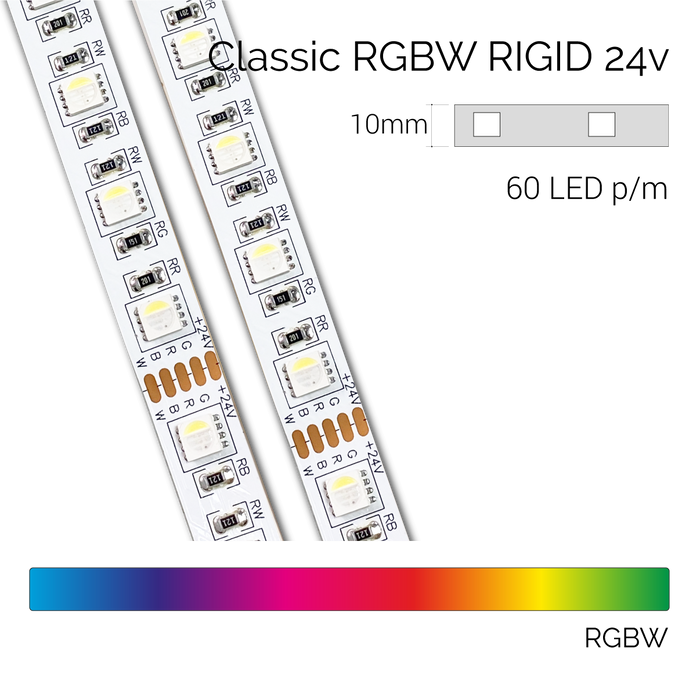 RGBW 60 RIGID LED Strip, 24v, 17.2w/m