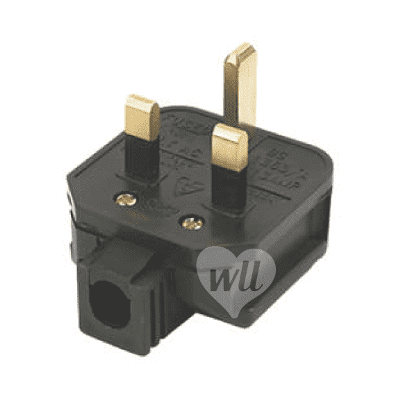 13amp 3pin UK Plug - Black & White Connectors WeLoveLeds Black 