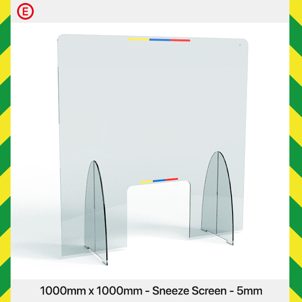 1000h x 1000w Sneeze Screen - 5mm