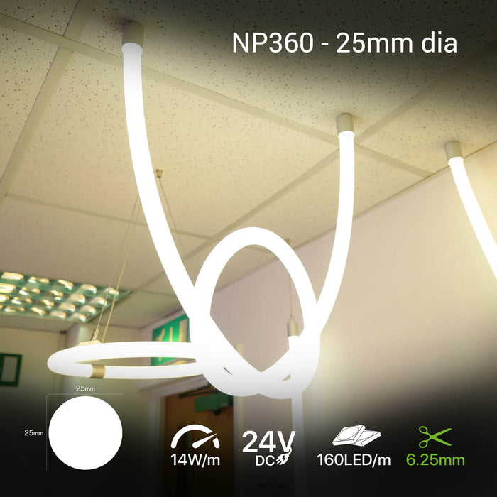 25mm dia LED Neon Flex - NP360