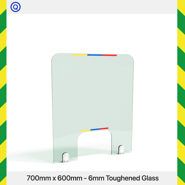 700h x 600w Sneeze Screen - 6mm Toughened Glass
