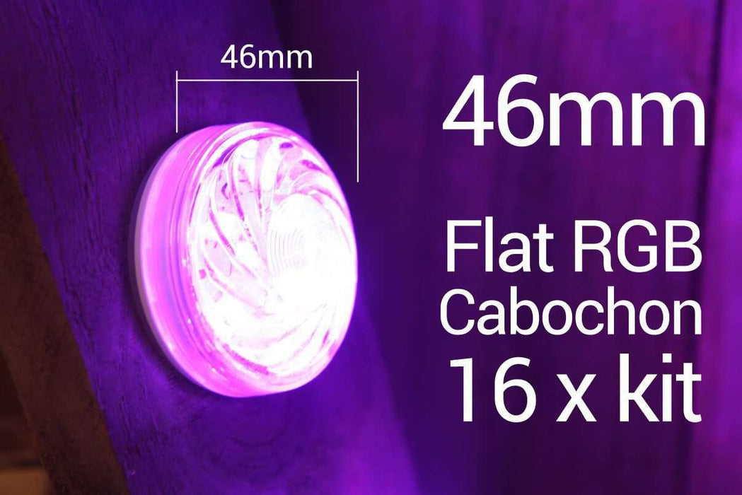 46mm RGB Flat Cabochon x 16 kit - 24v Cabochon WeLoveLeds 