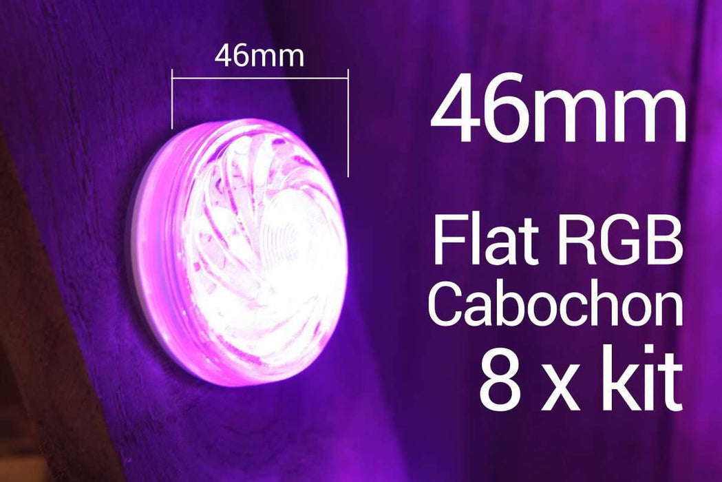 46mm RGB Flat Cabochon x 8 kit - 24v Cabochon WeLoveLeds 