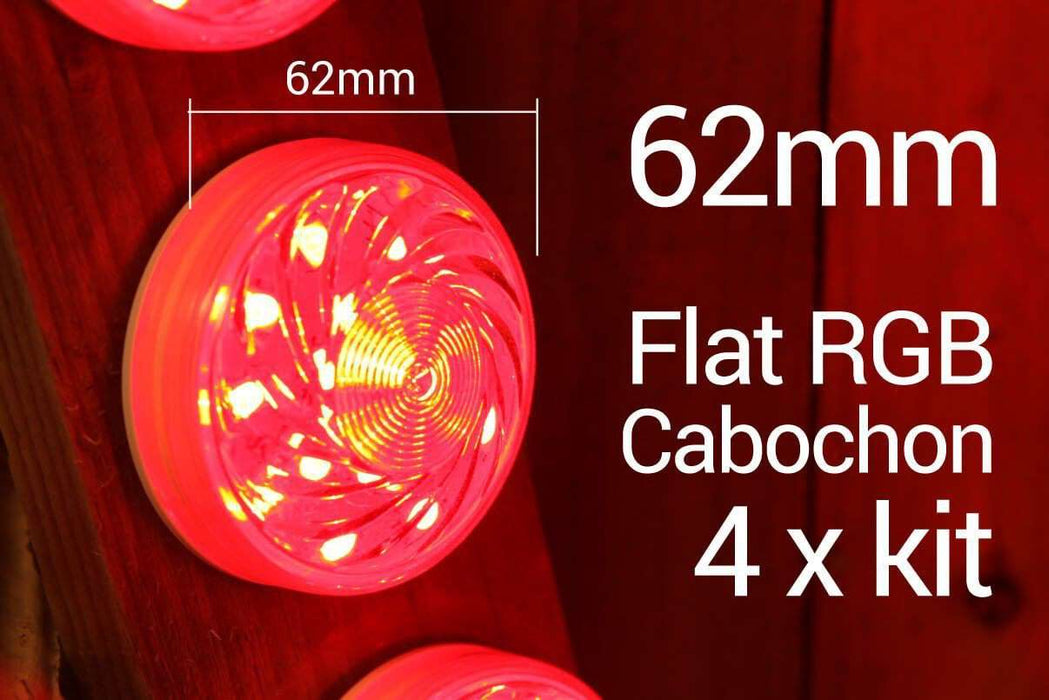 62mm RGB Flat Cabochon x 4 kit - 24v Cabochon WeLoveLeds 