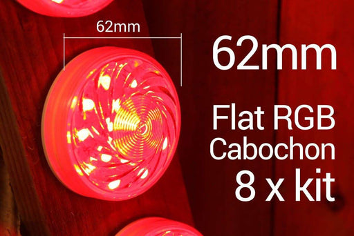 62mm RGB Flat Cabochon x 8 kit - 24v Cabochon WeLoveLeds 