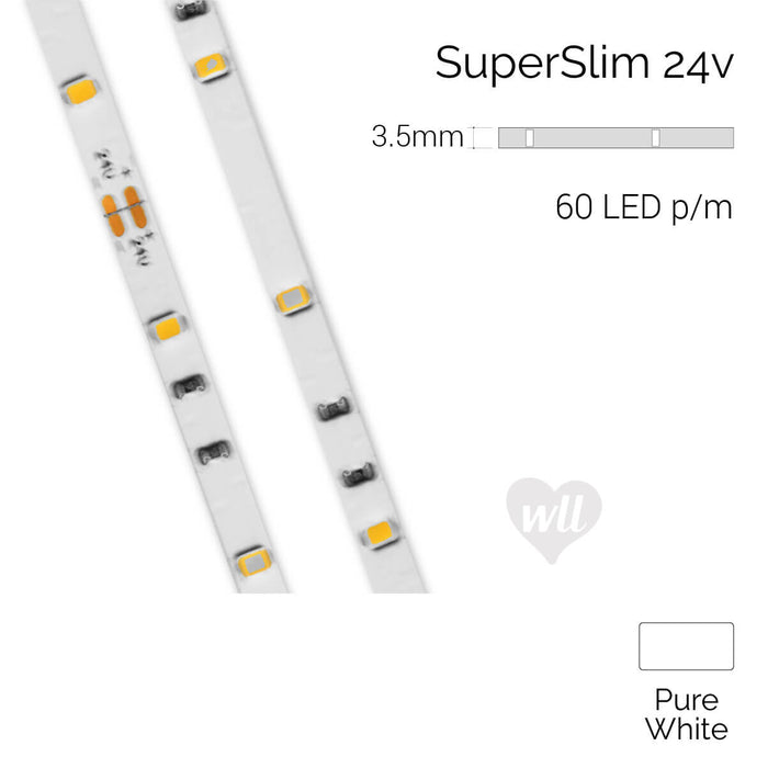 SuperSlim 60 LED Strip, 24v - 7.2w p/m